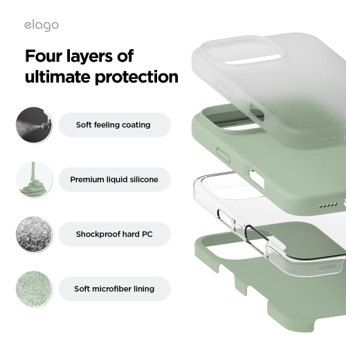elago Compatible with iPhone 16 Pro Case, Premium Liquid Silicone Case, Full Body Protective Cover, Shockproof, Anti-Scratch Soft Microfiber Lining,