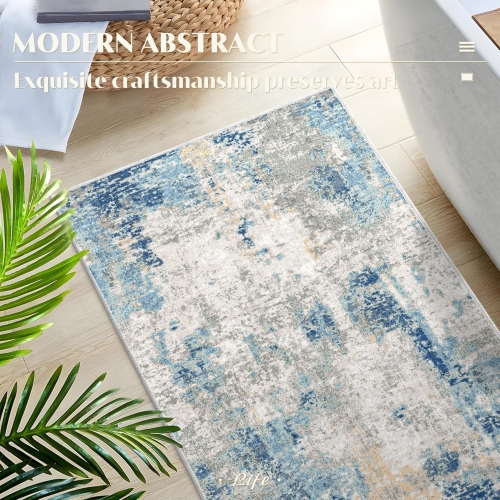 3' x 7' Laundry Room Rug Runner, Hallway Runner Rugs, Kitchen Runner Rug, Washable Runner Rug, Modern Abstract Soft Carpet Runner for Bathroom