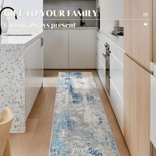 3' x 7' Laundry Room Rug Runner, Hallway Runner Rugs, Kitchen Runner Rug, Washable Runner Rug, Modern Abstract Soft Carpet Runner for Bathroom