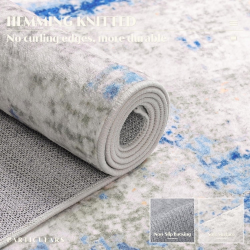 3' x 7' Laundry Room Rug Runner, Hallway Runner Rugs, Kitchen Runner Rug, Washable Runner Rug, Modern Abstract Soft Carpet Runner for Bathroom