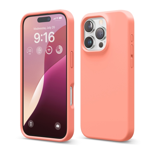 elago Compatible with iPhone 16 Pro Case, Premium Liquid Silicone Case, Full Body Protective Cover, Shockproof, Anti-Scratch Soft Microfiber Lining,