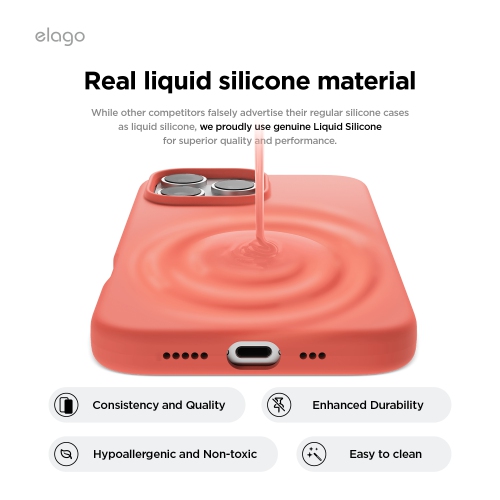elago Compatible with iPhone 16 Pro Case, Premium Liquid Silicone Case, Full Body Protective Cover, Shockproof, Anti-Scratch Soft Microfiber Lining,