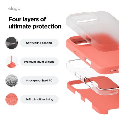 elago Compatible with iPhone 16 Pro Case, Premium Liquid Silicone Case, Full Body Protective Cover, Shockproof, Anti-Scratch Soft Microfiber Lining,