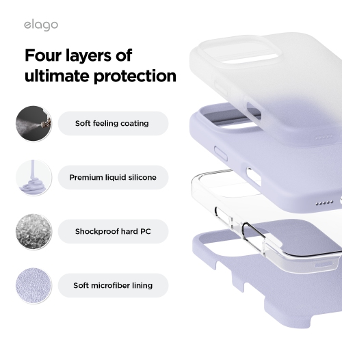 elago Compatible with iPhone 16 Pro Case, Premium Liquid Silicone Case, Full Body Protective Cover, Shockproof, Anti-Scratch Soft Microfiber Lining,