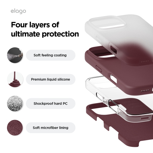 elago Compatible with iPhone 16 Pro Case, Premium Liquid Silicone Case, Full Body Protective Cover, Shockproof, Anti-Scratch Soft Microfiber Lining,