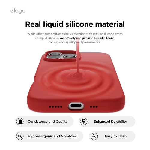 elago Compatible with iPhone 16 Pro Case, Premium Liquid Silicone Case, Full Body Protective Cover, Shockproof, Anti-Scratch Soft Microfiber Lining,