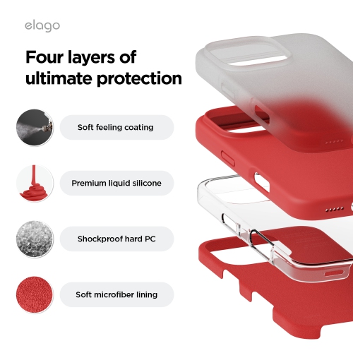 elago Compatible with iPhone 16 Pro Case, Premium Liquid Silicone Case, Full Body Protective Cover, Shockproof, Anti-Scratch Soft Microfiber Lining,