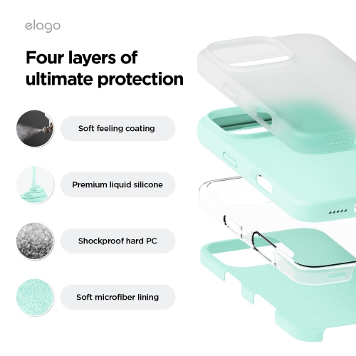 elago Compatible with iPhone 16 Pro Case, Premium Liquid Silicone Case, Full Body Protective Cover, Shockproof, Anti-Scratch Soft Microfiber Lining,