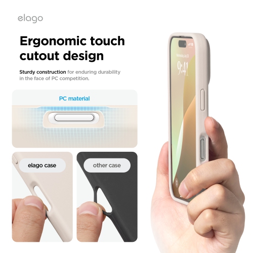 Elago compatible avec l’étui iPhone 16, étui en silicone liquide de qualité supérieure, couverture de protection complète du corps, antichoc,