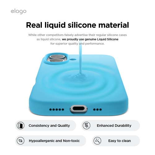 elago Compatible with iPhone 16 Case, Premium Liquid Silicone Case, Full Body Protective Cover, Shockproof, Anti-Scratch Soft Microfiber Lining, 6.1