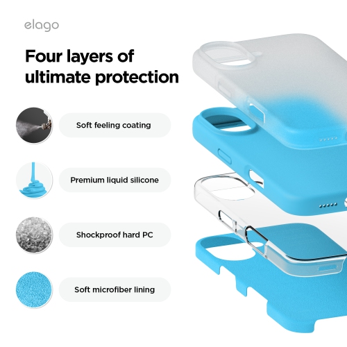 elago Compatible with iPhone 16 Case, Premium Liquid Silicone Case, Full Body Protective Cover, Shockproof, Anti-Scratch Soft Microfiber Lining, 6.1