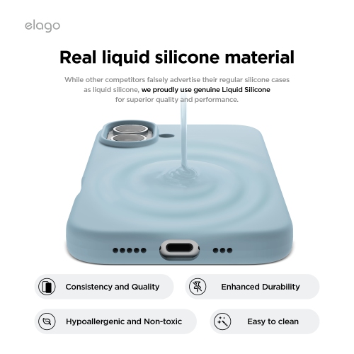 elago Compatible with iPhone 16 Case, Premium Liquid Silicone Case, Full Body Protective Cover, Shockproof, Anti-Scratch Soft Microfiber Lining, 6.1