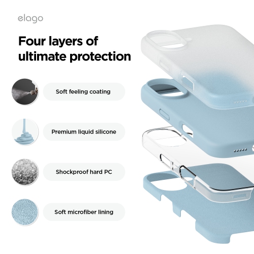 elago Compatible with iPhone 16 Case, Premium Liquid Silicone Case, Full Body Protective Cover, Shockproof, Anti-Scratch Soft Microfiber Lining, 6.1