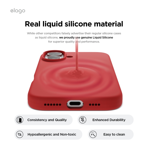 elago Compatible with iPhone 16 Plus Case, Premium Liquid Silicone Case, Full Body Protective Cover, Shockproof, Anti-Scratch Soft Microfiber Lining,
