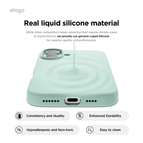 elago Compatible with iPhone 16 Plus Case, Premium Liquid Silicone Case, Full Body Protective Cover, Shockproof, Anti-Scratch Soft Microfiber Lining,