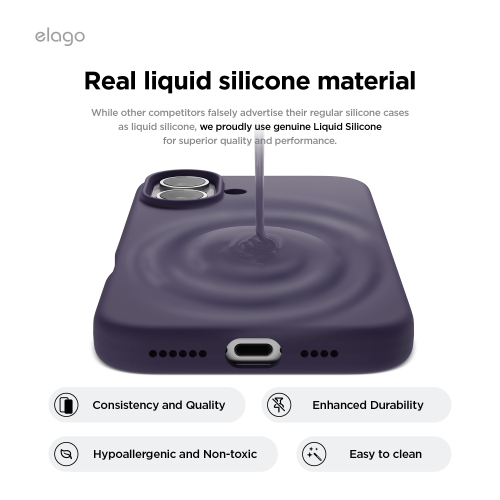 elago Compatible with iPhone 16 Plus Case, Premium Liquid Silicone Case, Full Body Protective Cover, Shockproof, Anti-Scratch Soft Microfiber Lining,