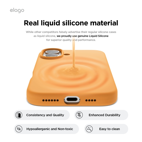elago Compatible with iPhone 16 Plus Case, Premium Liquid Silicone Case, Full Body Protective Cover, Shockproof, Anti-Scratch Soft Microfiber Lining,
