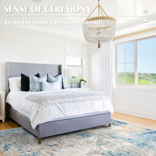 5' x 8' Washable Bedroom Rug Indoor Non-Slip, Modern Abstract Area Rug, Washable Bathroom Carpet for Front Door Entrance Kitchen Laundry Room Bath