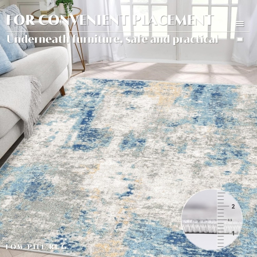 6' x 9' Washable Bedroom Rug Indoor Non-Slip, Modern Abstract Area Rug, Washable Bathroom Carpet for Front Door Entrance Kitchen Laundry Room Bath