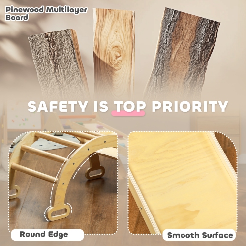 Qaba Pikler Triangle Set, 5 in 1 Climbing Toys for Toddlers, Indoor Baby Jungle Gym with Ladder, Ramp, Arch, for Climbing, Sliding, for 18-48 Months,