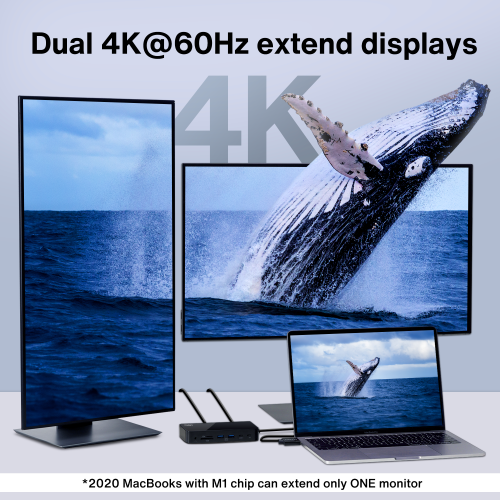 iVANKY FusionDock 1 MacBook Pro Docking Station with 150W Power Adapter, 12-in-2 Dual 4K@60Hz Monitor Dock for MacBook M1/M2/M3 Pro/Max Display Dock