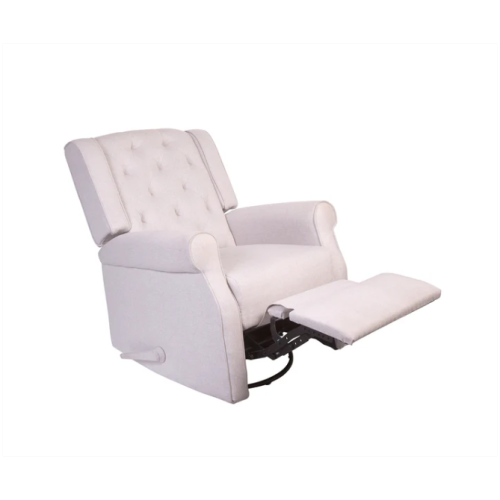 L'il Angels Hayley Nursery Glider, Cozy Comfort with Tufted Backrest and Smooth Recline - Sand