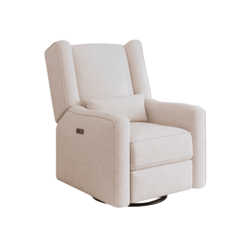 Fauteuil coulissant motorisé Contour Pedic de l'il Angels, fauteuil inclinable à oreilles, pivotant/chargement USB et moelleux pour chambre de bébé -