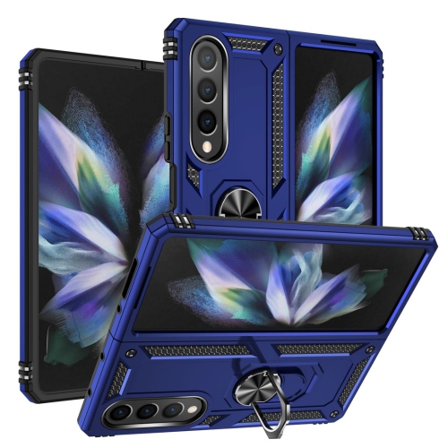 [CS] Étui rigide magnétique hybride avec support à anneau pour Samsung Galaxy Z Fold 6 5G, bleu marine