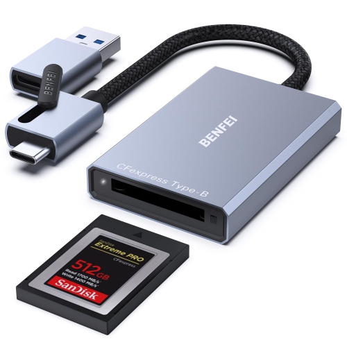 BENFEI CFexpress Type B Card Reader with USB 3.2 10Gbps, USB-C&USB-A 2-in-1