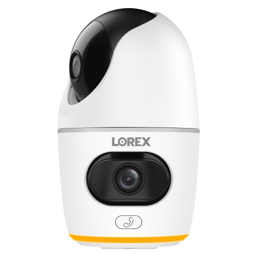 Lorex 2K Dual Lens Indoor Wi-Fi Security Camera | Auto-Tracking | 360° Pan-Tilt | Person & Pet Detection | IR Night Vision | 2-Way Talk | Cloud &