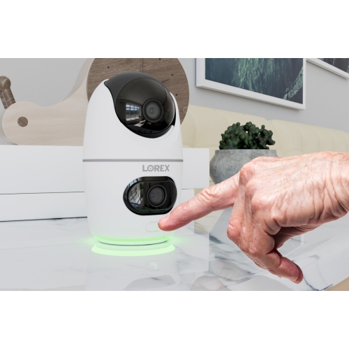 Lorex 2K Dual Lens Indoor Wi-Fi Security Camera | Auto-Tracking | 360° Pan-Tilt | Person & Pet Detection | IR Night Vision | 2-Way Talk | Cloud &