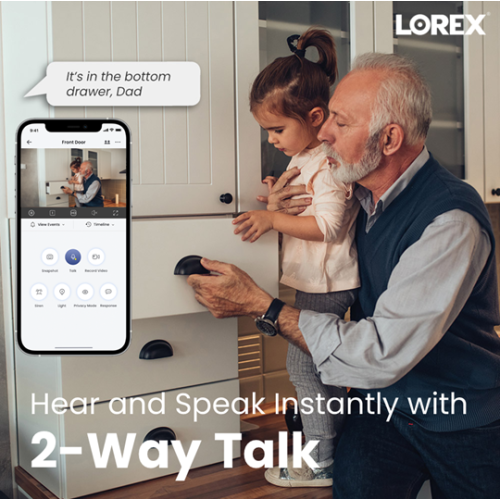 Lorex 2K Dual Lens Indoor Wi-Fi Security Camera | Auto-Tracking | 360° Pan-Tilt | Person & Pet Detection | IR Night Vision | 2-Way Talk | Cloud &