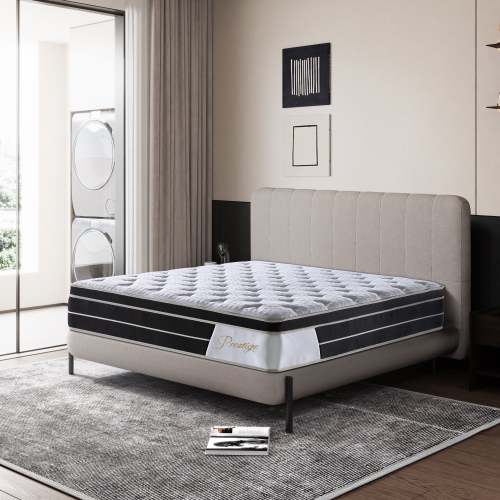 LivinVeluris Prestige 14-Inch Mattress: CertiPUR-US Certified, Coil Spring Support