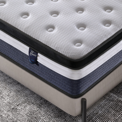 LivinVeluris Classic 10-Inch Mattress: CertiPUR-US Certified, Coil Spring Support