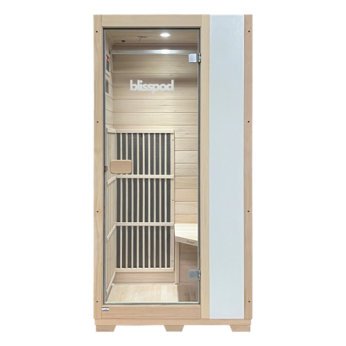 Blisspod, Vienne, Sauna infrarouge lointain canadien Hemlock très faible FEM | 72,8" H x 35,4" L x 25,6" P | 1 Personne | Blanc
