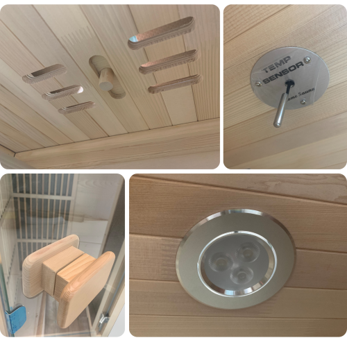 Blisspod, Vienne, Sauna infrarouge lointain Hemlock canadien Très faible FEM | 72,8" haut. X 35,4" larg. X 25,6" prof. | 1 personne | Naturel/bois