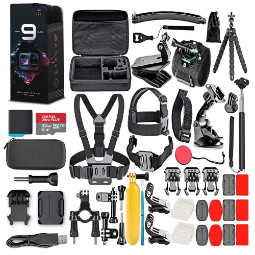 GoPro HERO9 Action Camera with 64GB Card and 50 Piece DiGiNerds Accessory Kit