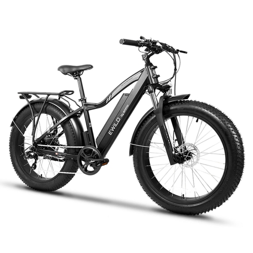 EMMO EWild Electric Fat Bike, Electric Bicycle Scooter for Adults 750W 48V - Black - 160km Long Range Disc Brake