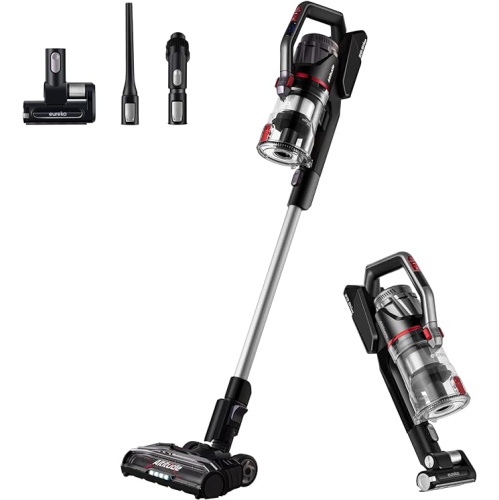 EUREKA Lightweight Cordless Vacuum Cleaner, Rechargeable Handheld Stick Vac with Powerful BLDC Motor, 60-Mins Runtime, LED Headlights, for Hard Floor