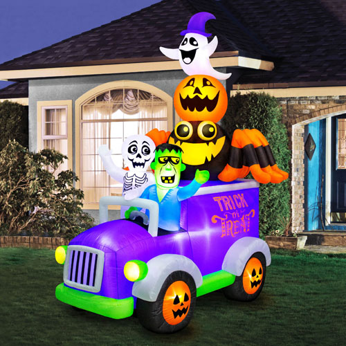 Occasions - Décoration pour l'Halloween de 3,2 m : Camion gonflable