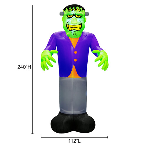 Occasions - Décoration d'Halloween de 6,1 m Monstre Frankenstein debout gonflable