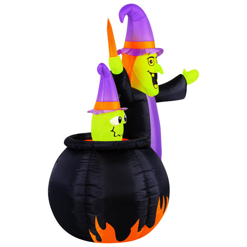 Occasions Halloween 1.52m Inflatable Animated Witch with Cauldron