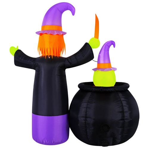 Occasions Halloween 1.52m Inflatable Animated Witch with Cauldron