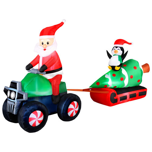 Occasions Christmas 3.66m Inflatable Santa ATV Pulling Tree