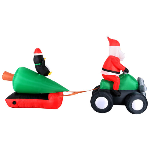 Occasions Christmas 3.66m Inflatable Santa ATV Pulling Tree