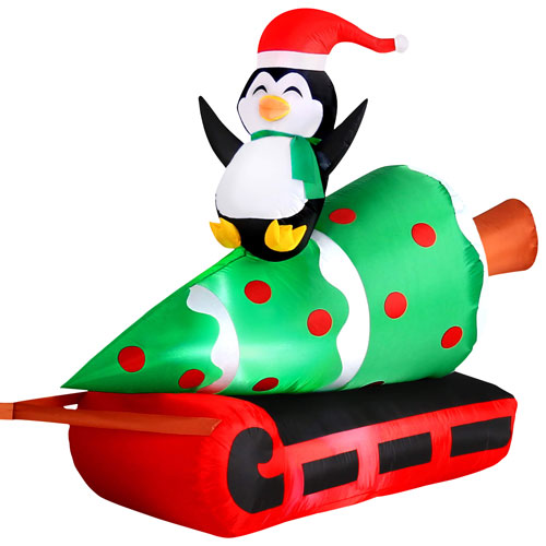 Occasions Christmas 3.66m Inflatable Santa ATV Pulling Tree