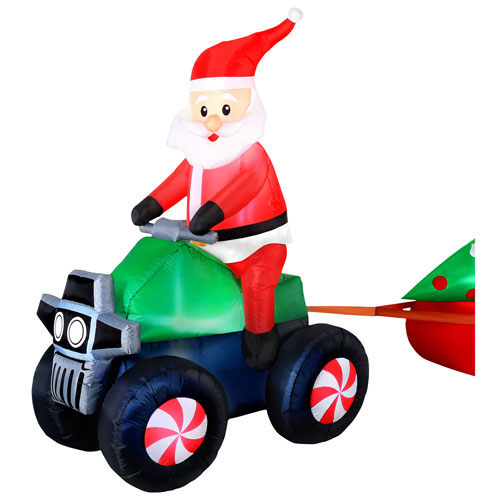 Occasions Christmas 3.66m Inflatable Santa ATV Pulling Tree