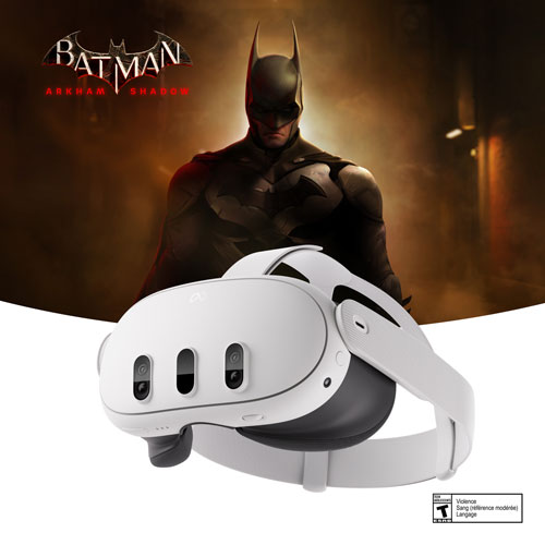 Casque de réalité virtuelle de 512 Go Quest 3 de Meta avec manettes Touch Plus et Batman : Arkham Shadow