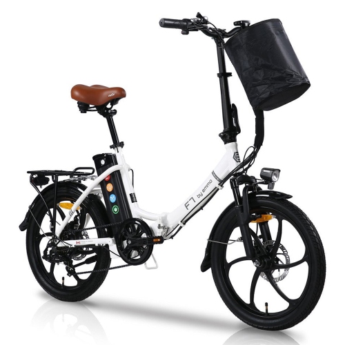 EMMO  F7 Foldable Electric Bicycle for Adult - Lightweight Step Thru Ebike Scooter - 500W 105Km Long Range - - Pedal Assist And Throttle Power