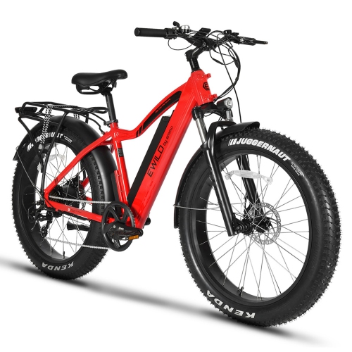 EMMO EWild Electric Fat Bike, Electric Bicycle Scooter for Adults 750W 48V - Red - 160km Long Range Disc Brake